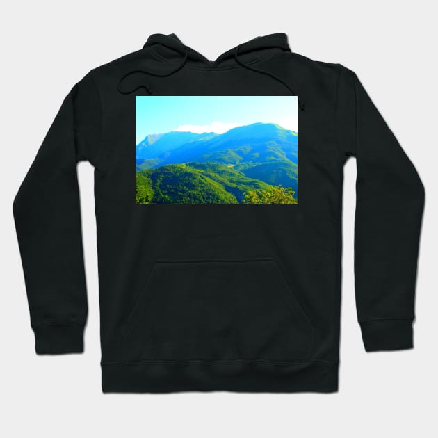 View in Montemonaco at the Sibillini mountains between light and shade Hoodie by KristinaDrozd